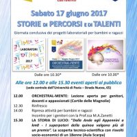 locandina_17giugno 17.6.2017: STORIE DI PERCORSI E DI TALENTI