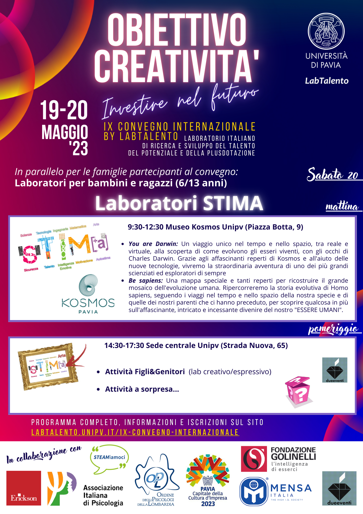 IX CONVEGNO INTERNAZIONALE by LABTALENTo - locandina laboratori 20 bis