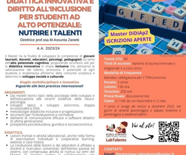 2023 Locandina Master Diritto all'inclusione e giftedness