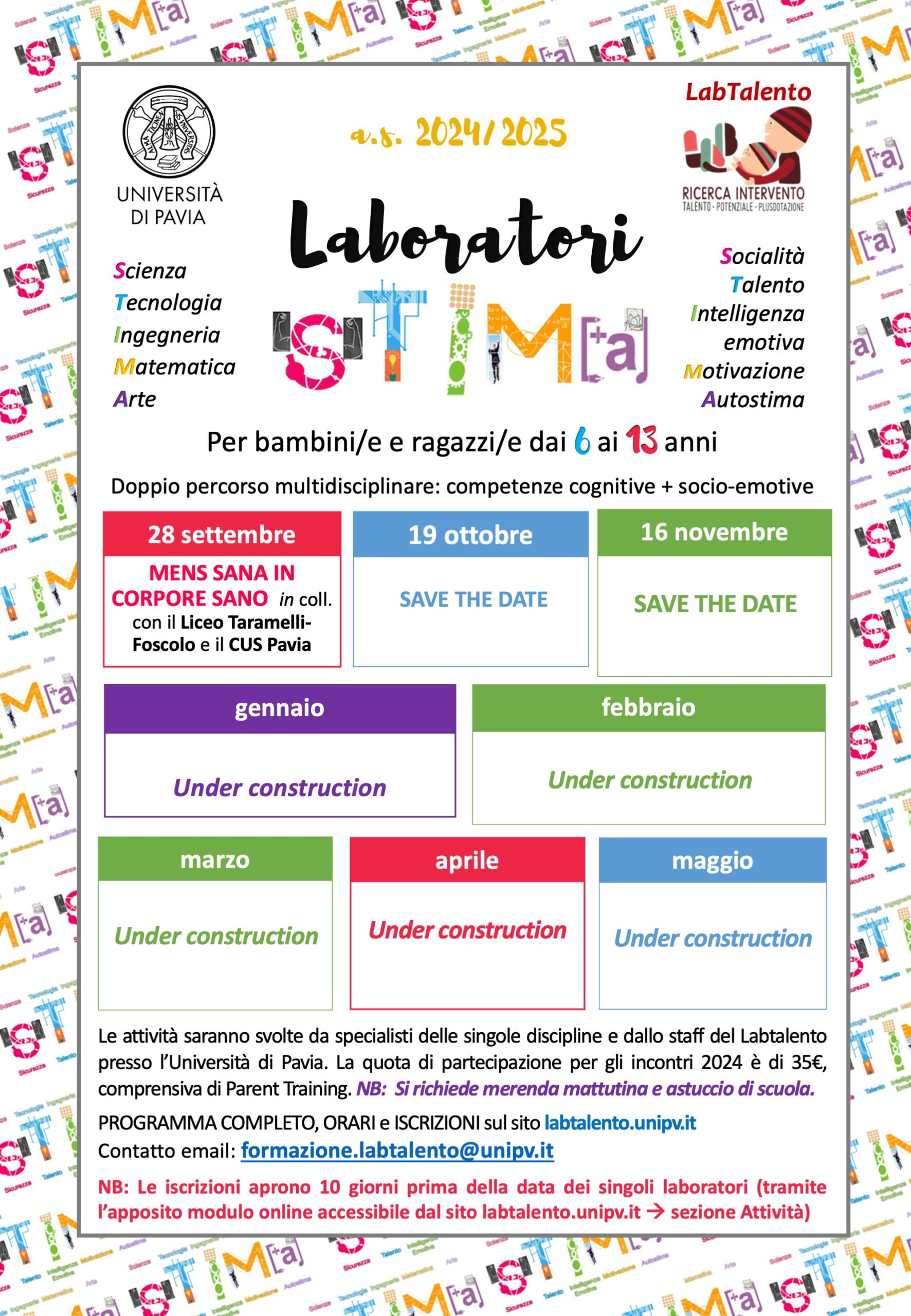 Locandina Laboratori STIMA as2024-25 rev2