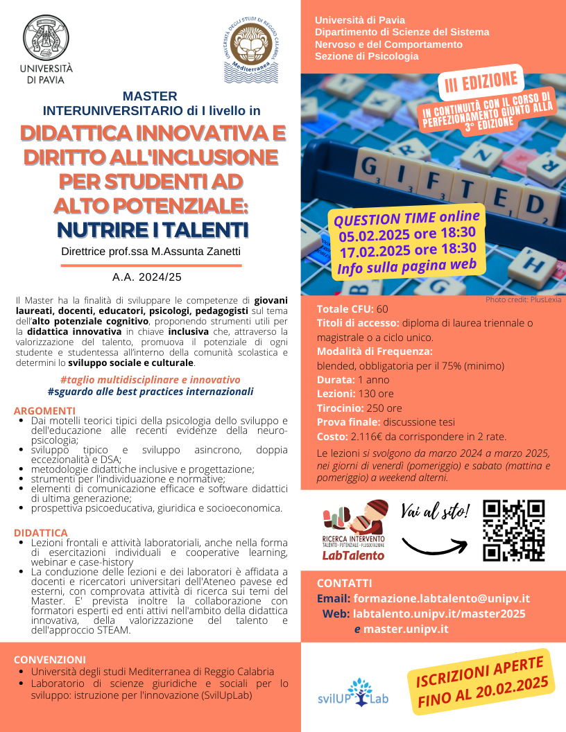 2024 Locandina Master Diritto all'inclusione e giftedness- feb