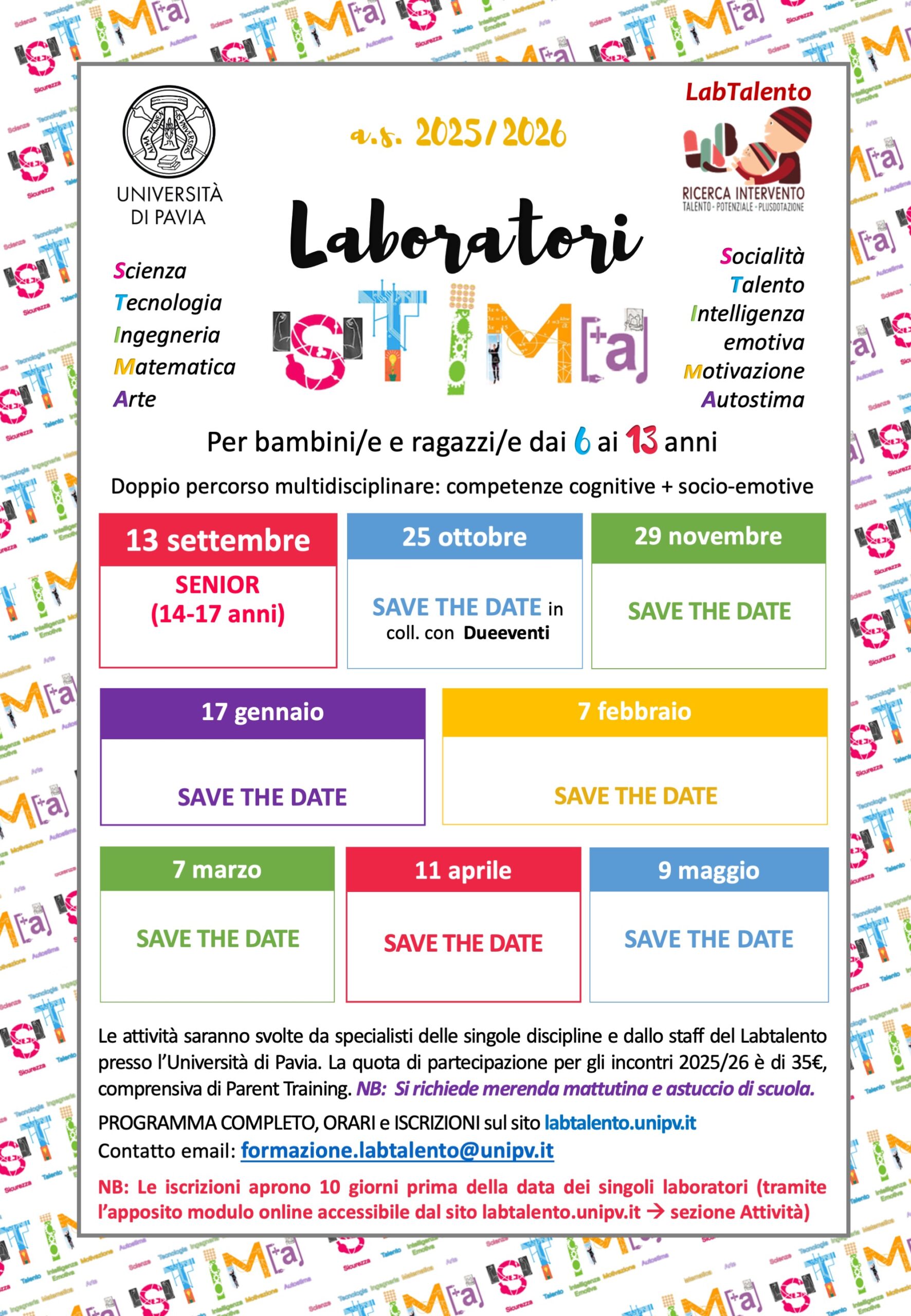Locandina Laboratori STIMA as2025-26