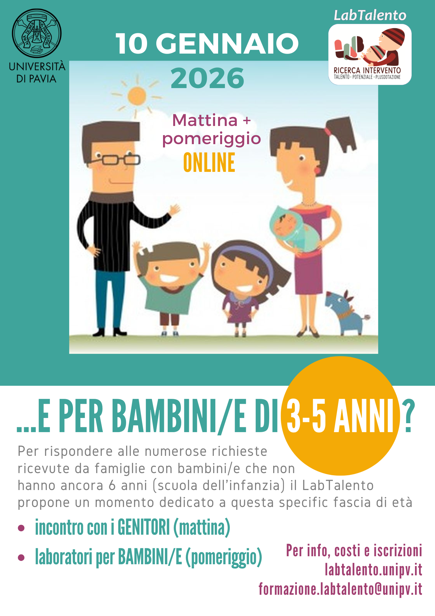 Incontro genitori 3-5 anni gennaio 2026