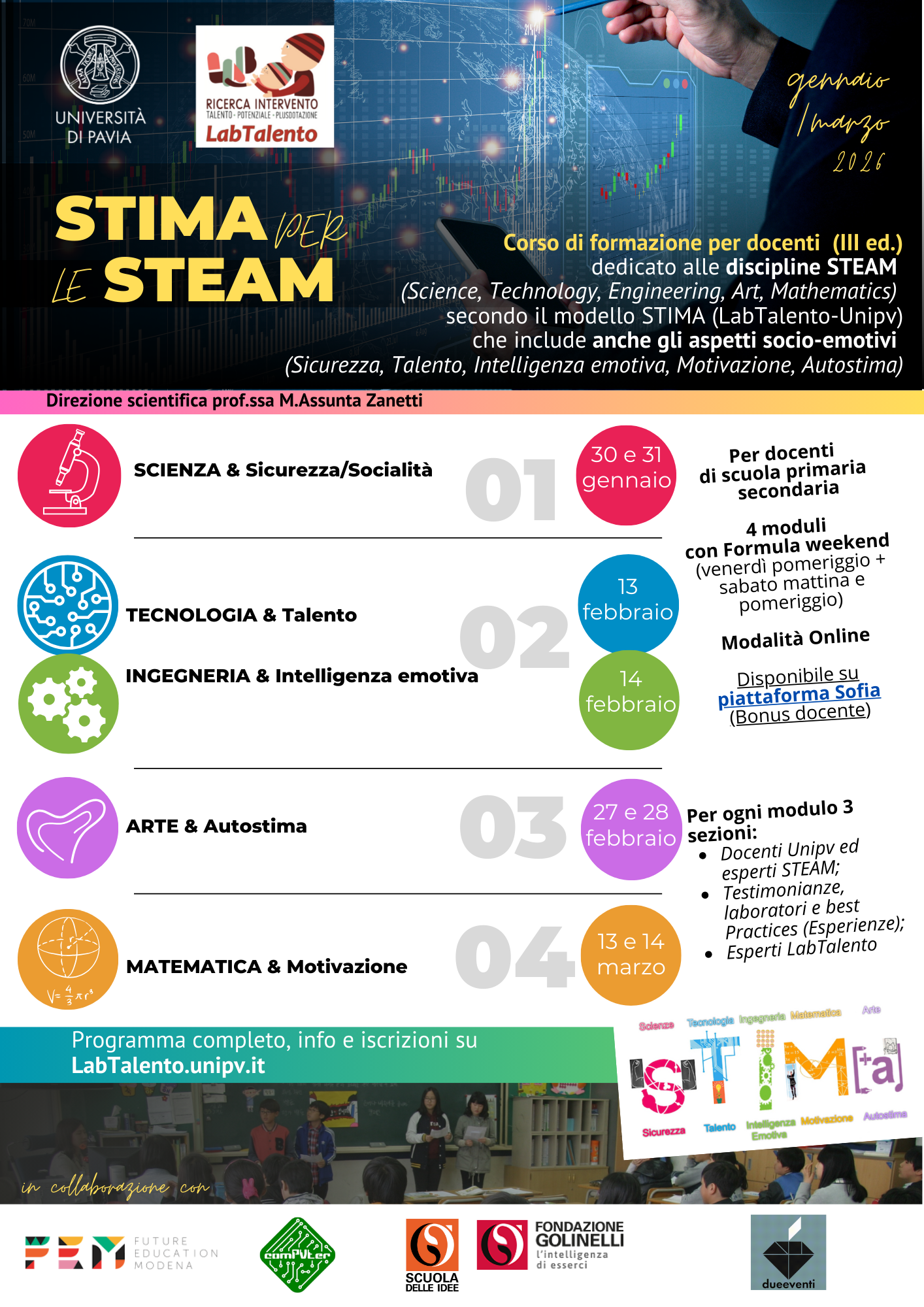 Locandina pacchetto STIMA per le STEAM 2026