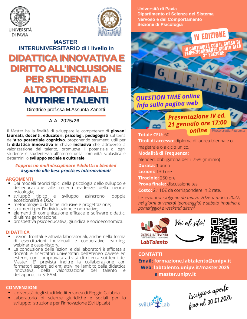 2026 Locandina Master Diritto all'inclusione e giftedness(1)