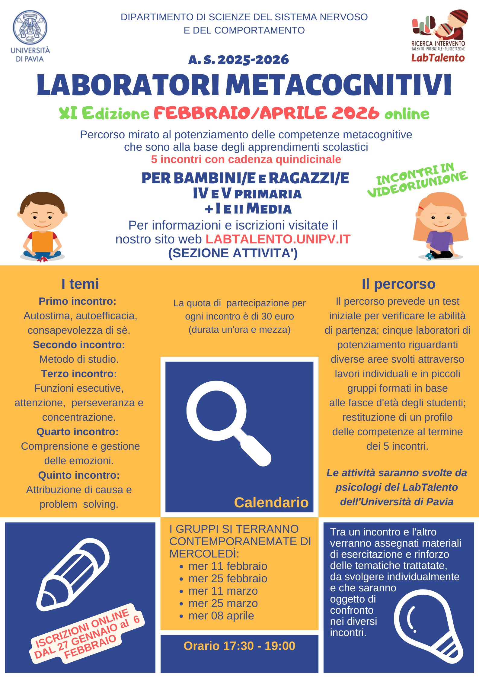 Locandina Lab Metacognitivi 2026 febbraio