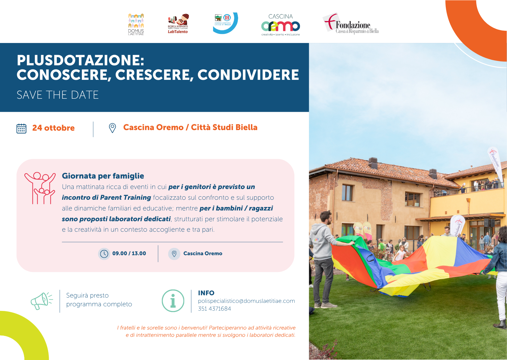 Save the date PLUSDOTAZIONE famiglie